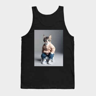 Cat Model - Modern digital art Tank Top